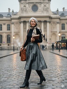 Satiny Gray midi Skirt, travel friendly, summer wedding, S.